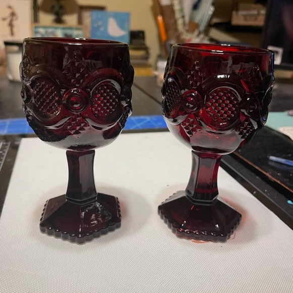 Avon 1876 Cape Cod collection vintage red glasses - Picture 2 of 2